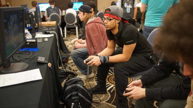 Gamers Playing Smash Bros