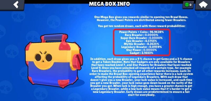 Legendary character drop rates in Brawl Stars