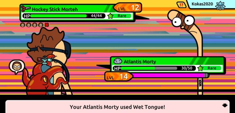 Pocket Mortys multiplayer battle