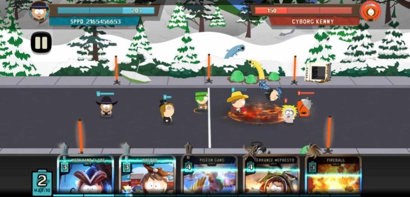 South Park Phone Destroyer Review - Battlefield during a boss fight