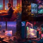 man playing games on PC